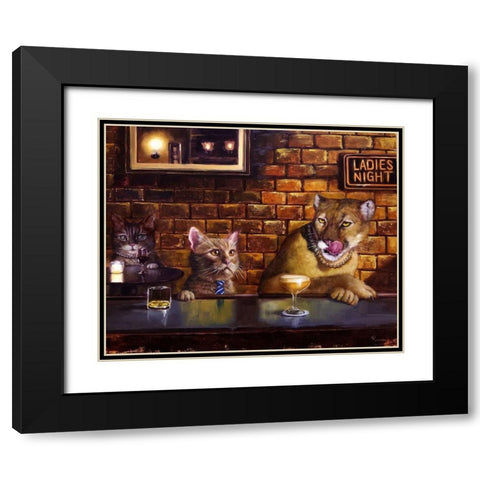 On The Prowl Black Modern Wood Framed Art Print with Double Matting by Heffernan, Lucia
