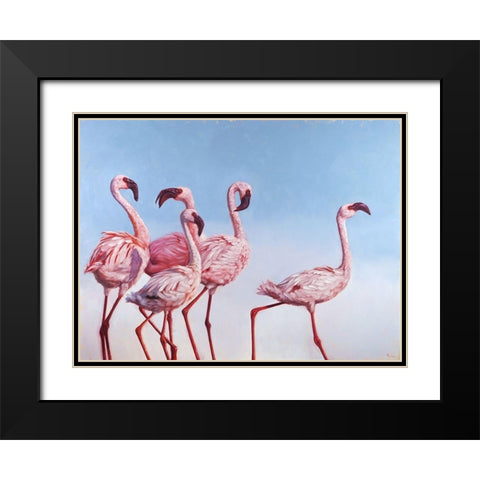 Pink Ladies Black Modern Wood Framed Art Print with Double Matting by Heffernan, Lucia