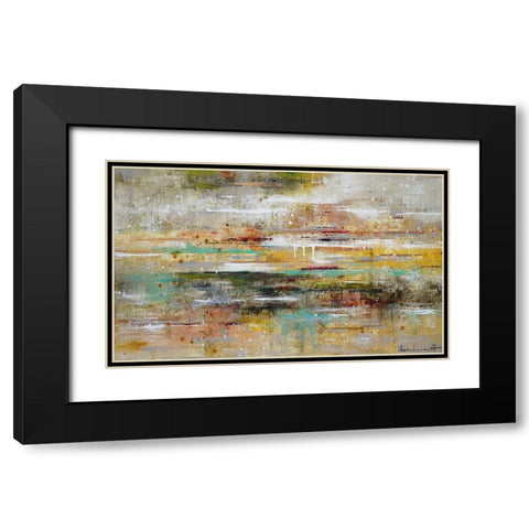 Oasis Reflection Black Modern Wood Framed Art Print with Double Matting by Herckenrath, Ingeborg