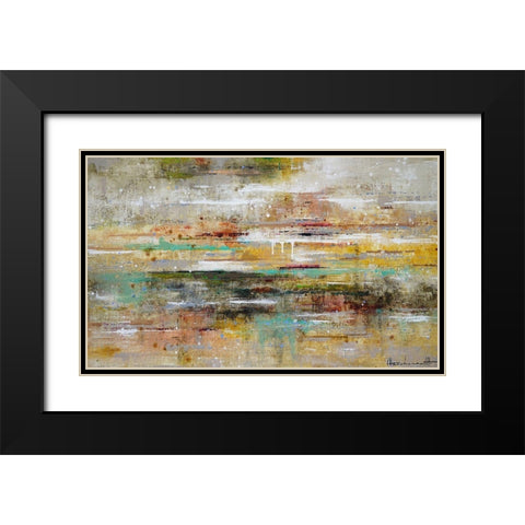 Oasis Reflection Black Modern Wood Framed Art Print with Double Matting by Herckenrath, Ingeborg