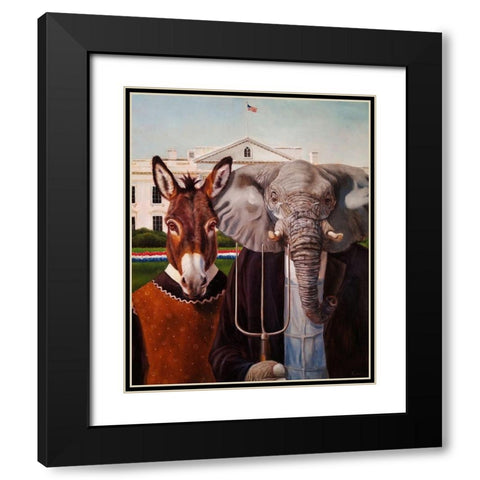 Washington Gothic Black Modern Wood Framed Art Print with Double Matting by Heffernan, Lucia