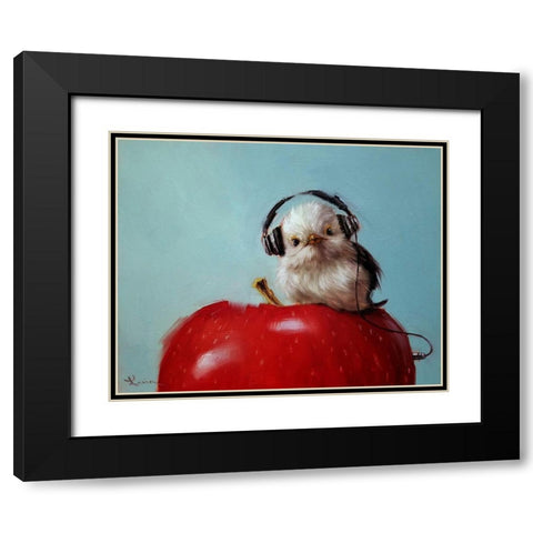 Apple Music Black Modern Wood Framed Art Print with Double Matting by Heffernan, Lucia