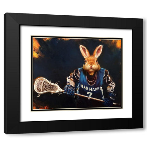 Game Face No. 2 Black Modern Wood Framed Art Print with Double Matting by Heffernan, Lucia