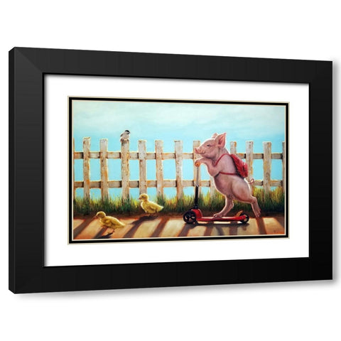 Summer Stroll Black Modern Wood Framed Art Print with Double Matting by Heffernan, Lucia