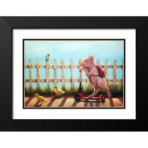 Summer Stroll Black Modern Wood Framed Art Print with Double Matting by Heffernan, Lucia
