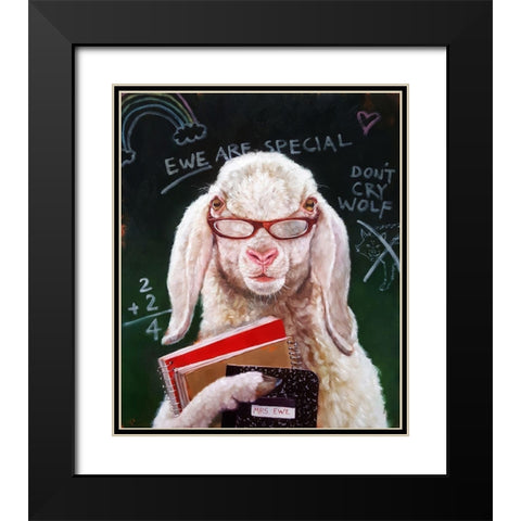 Back To School Black Modern Wood Framed Art Print with Double Matting by Heffernan, Lucia