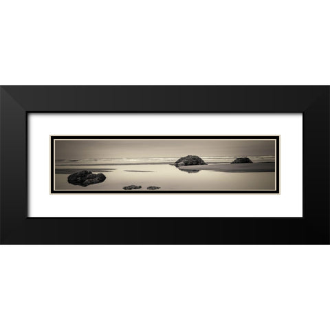 Beach Rocks No. 4 Black Modern Wood Framed Art Print with Double Matting by Horsfall, Gary