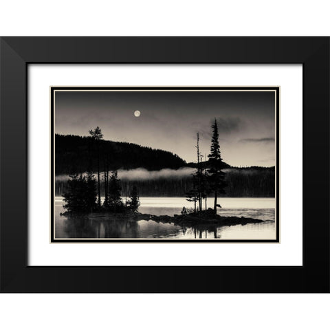 Full Moon At Waldo Black Modern Wood Framed Art Print with Double Matting by Horsfall, Gary