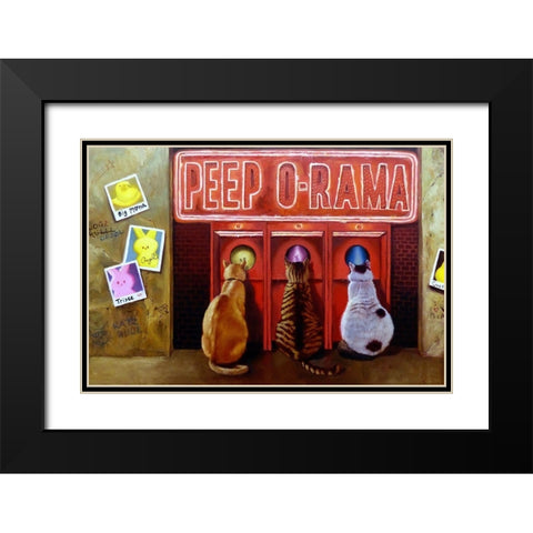 Peepshow Black Modern Wood Framed Art Print with Double Matting by Heffernan, Lucia