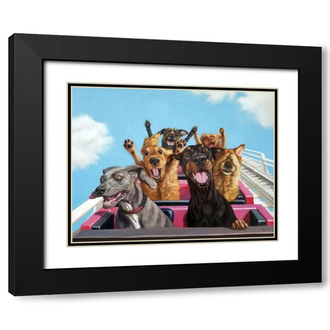 Thrill Seekers Black Modern Wood Framed Art Print with Double Matting by Heffernan, Lucia