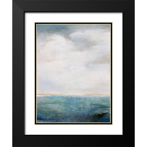 On The Edge of Blue Black Modern Wood Framed Art Print with Double Matting by Hale, Karen