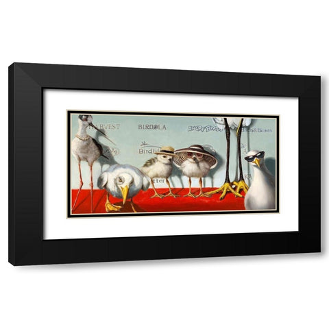 Hampton Chicks Black Modern Wood Framed Art Print with Double Matting by Heffernan, Lucia