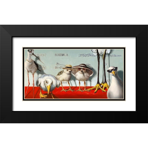 Hampton Chicks Black Modern Wood Framed Art Print with Double Matting by Heffernan, Lucia