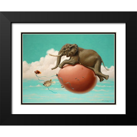 Eds Uplifting Adventure Black Modern Wood Framed Art Print with Double Matting by Herzog, Linda Ridd