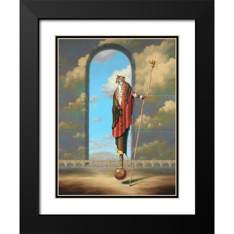 Monty Ridd Cheetah The Visionary Black Modern Wood Framed Art Print with Double Matting by Herzog, Linda Ridd