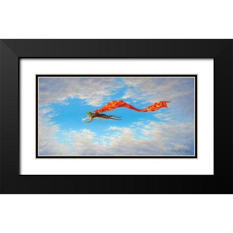 Super Fred Black Modern Wood Framed Art Print with Double Matting by Herzog, Linda Ridd