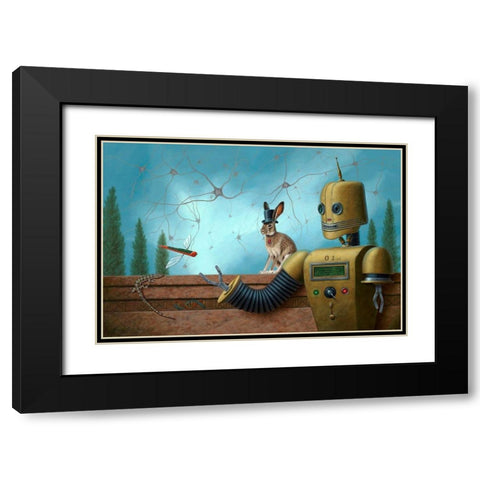 Zero One Black Modern Wood Framed Art Print with Double Matting by Herzog, Linda Ridd