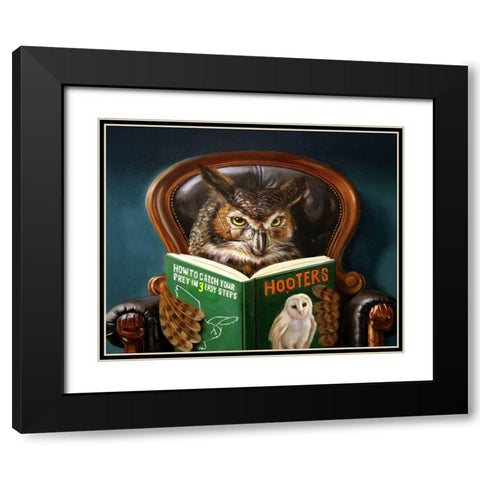Owl Porn Black Modern Wood Framed Art Print with Double Matting by Heffernan, Lucia