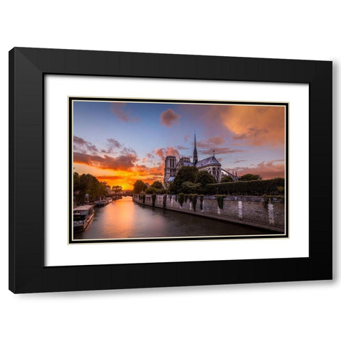 Cathedral Sunset Black Modern Wood Framed Art Print with Double Matting by Herrera, H.J.