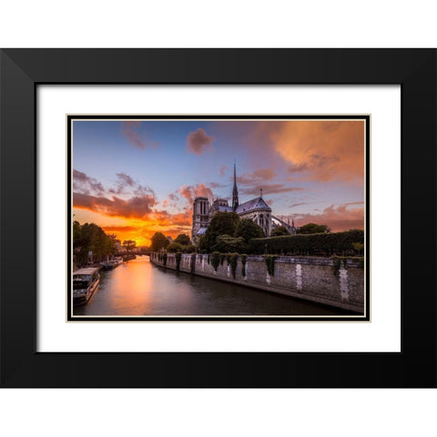 Cathedral Sunset Black Modern Wood Framed Art Print with Double Matting by Herrera, H.J.