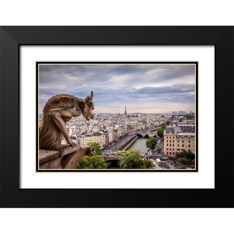 Guardian of the City I Black Modern Wood Framed Art Print with Double Matting by Herrera, H.J.