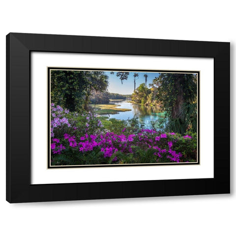 Rainbow Springs Black Modern Wood Framed Art Print with Double Matting by Herrera, H.J.