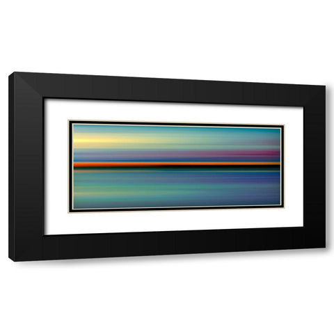 Red Line Horizon Black Modern Wood Framed Art Print with Double Matting by Hile, Scott