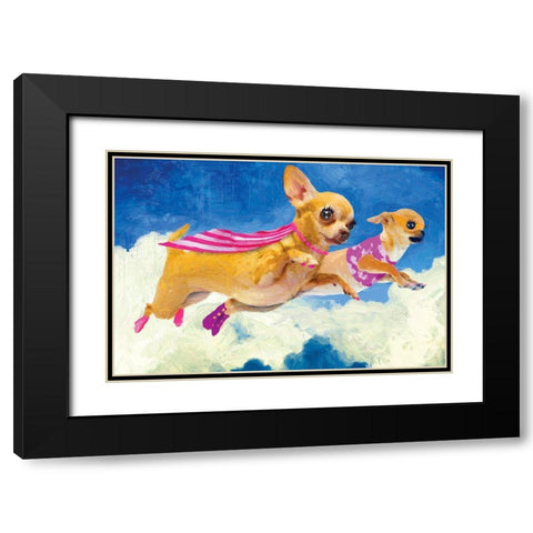 Chick Chihuahua and Darlene Black Modern Wood Framed Art Print with Double Matting by Hastings, Porter