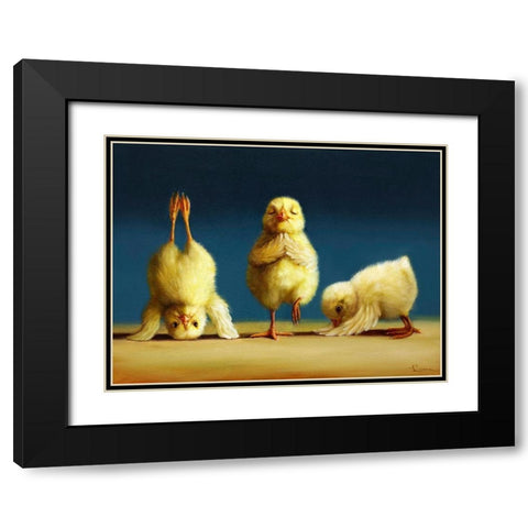 Yoga Chicks Black Modern Wood Framed Art Print with Double Matting by Heffernan, Lucia
