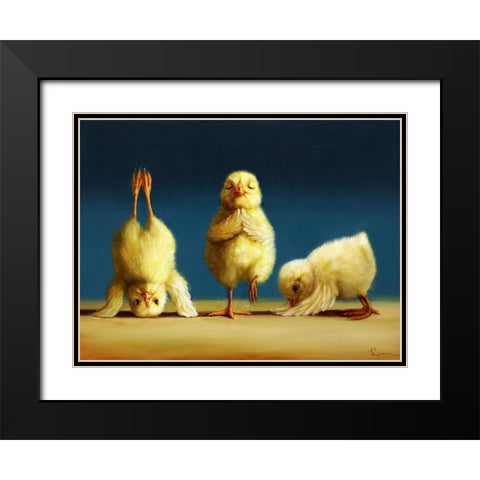 Yoga Chicks Black Modern Wood Framed Art Print with Double Matting by Heffernan, Lucia