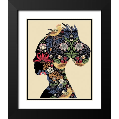 Afro Man Black Modern Wood Framed Art Print with Double Matting by Horvat, Ioana