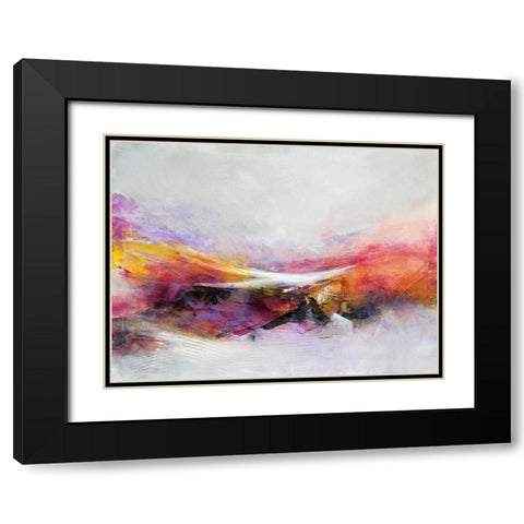 Fractured Time Black Modern Wood Framed Art Print with Double Matting by Hale, Karen
