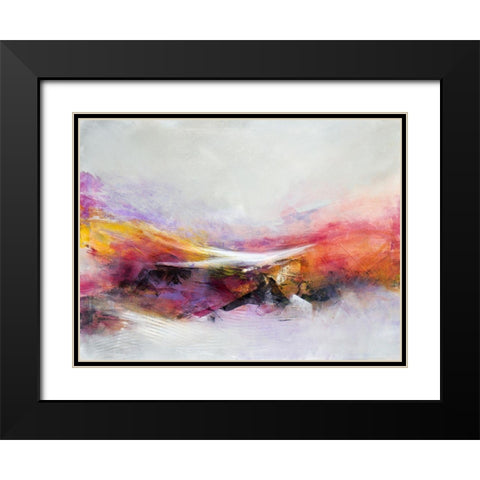 Fractured Time Black Modern Wood Framed Art Print with Double Matting by Hale, Karen