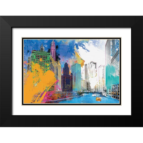 Chicago Impression Black Modern Wood Framed Art Print with Double Matting by Hastings, Porter