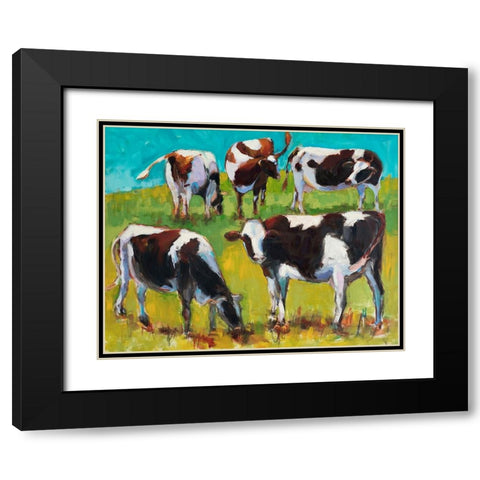 Bovinity Black Modern Wood Framed Art Print with Double Matting by Hootnick, Sally