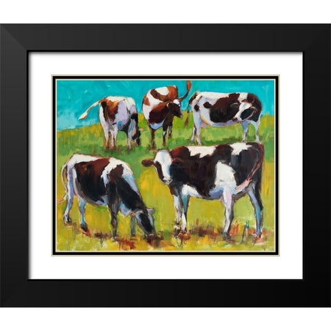 Bovinity Black Modern Wood Framed Art Print with Double Matting by Hootnick, Sally