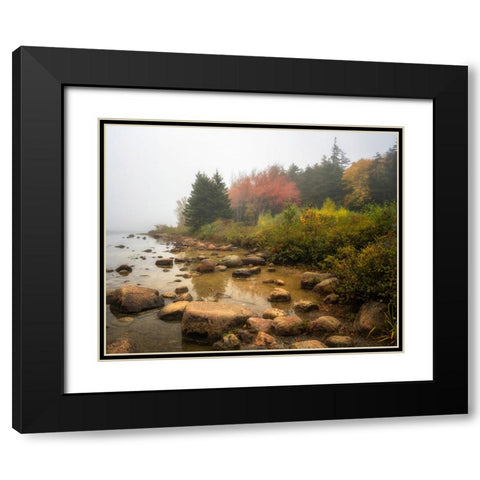 Misty Maine Black Modern Wood Framed Art Print with Double Matting by Head, Danny