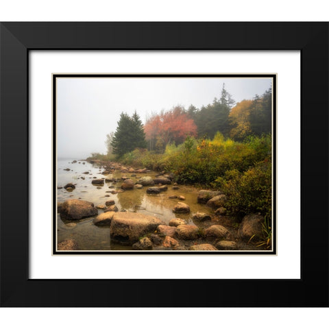 Misty Maine Black Modern Wood Framed Art Print with Double Matting by Head, Danny