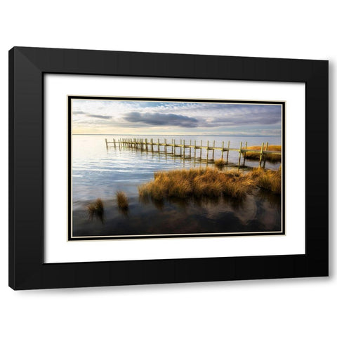 On the Sound II Black Modern Wood Framed Art Print with Double Matting by Head, Danny