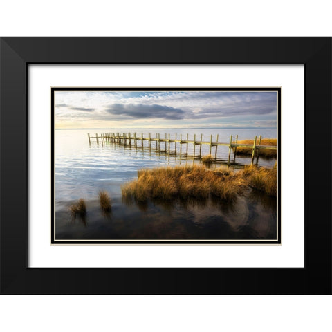 On the Sound II Black Modern Wood Framed Art Print with Double Matting by Head, Danny