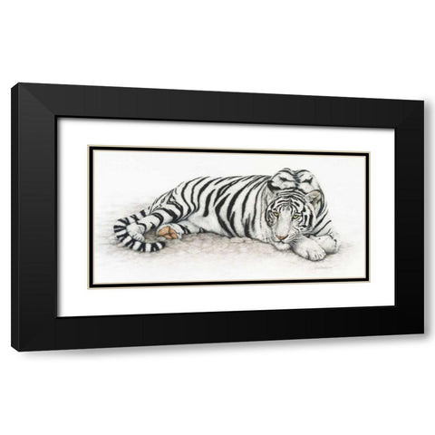 Siberian Tiger Black Modern Wood Framed Art Print with Double Matting by Henderson, Jan