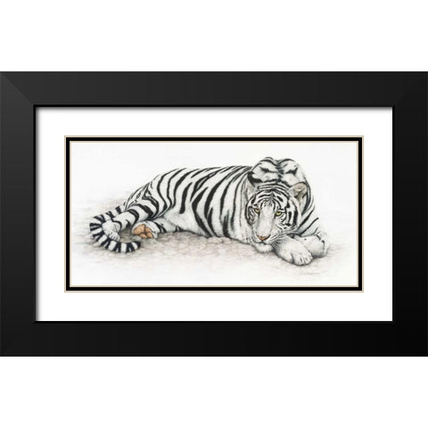 Siberian Tiger Black Modern Wood Framed Art Print with Double Matting by Henderson, Jan