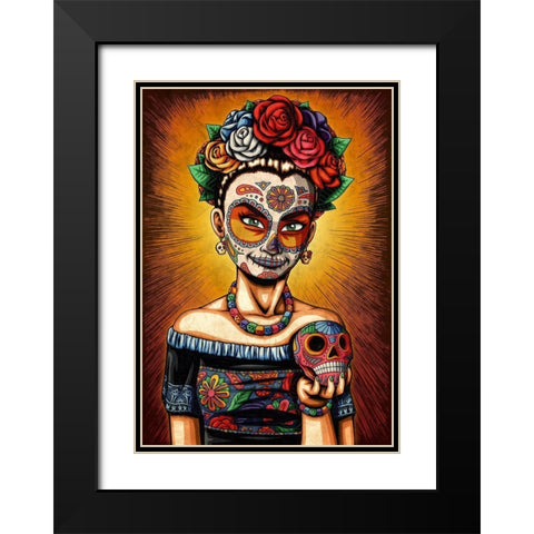 Rita Black Modern Wood Framed Art Print with Double Matting by Ivins, Nicholas