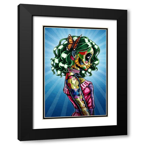 Annabelle Black Modern Wood Framed Art Print with Double Matting by Ivins, Nicholas