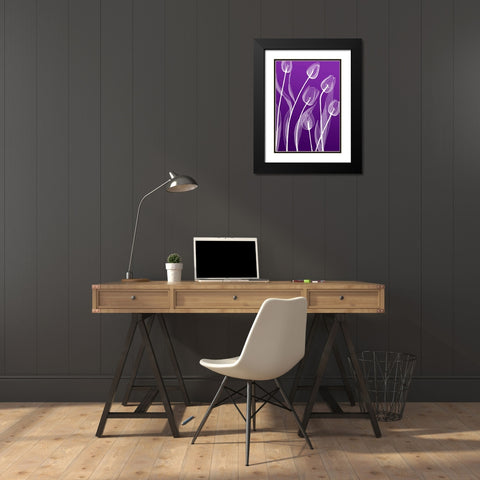 X-ray Flowers Black Modern Wood Framed Art Print with Double Matting by GraphINC