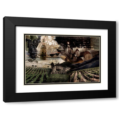 Wine Black Modern Wood Framed Art Print with Double Matting by GraphINC