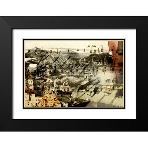 Classical Music Black Modern Wood Framed Art Print with Double Matting by GraphINC