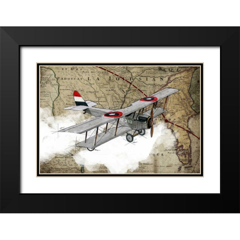 Biplane 4 Black Modern Wood Framed Art Print with Double Matting by GraphINC Studio