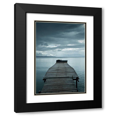 Dock 1 Black Modern Wood Framed Art Print with Double Matting by PhotoINC Studio