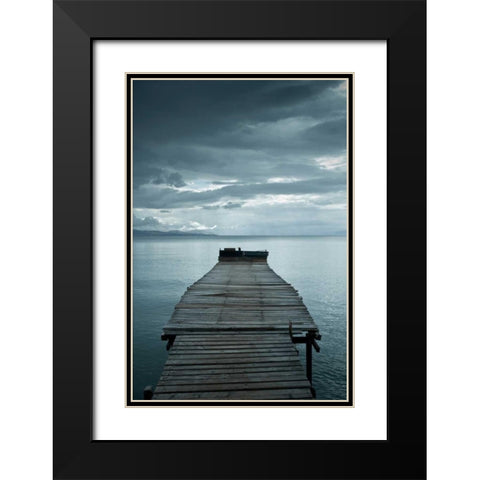 Dock 1 Black Modern Wood Framed Art Print with Double Matting by PhotoINC Studio